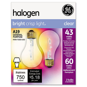 Halogen Bulb, Globe, 43 Watts, 2/Pack by GENERAL ELECTRIC CO.