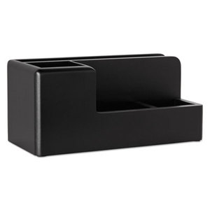 ROLODEX 62537 Wood Tones Desk Organizer, Wood, 4 1/4 x 8 3/4 x 4 1/8, Black by ROLODEX