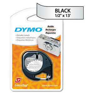 LetraTag Metallic Label Tape Cassette, 1/2in x13ft, Silver by DYMO