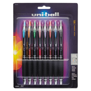 Signo Gel 207 Roller Ball Retractable Gel Pen, Assorted Ink, Medium, 8 per Set by SANFORD