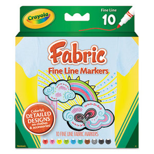 Fabric Markers, 10 Assorted Colors, 10/Set by BINNEY & SMITH / CRAYOLA