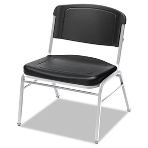 ICEBERG ENTERPRISES, LLC 64121 Rough N Ready Series Big & Tall Stackable Chair, Black/Silver, 4/Carton by ICEBERG ENTERPRISES