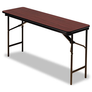 Premium Wood Laminate Folding Table, Rectangular, 60w x 18d x 29h, Mahogany by ICEBERG ENTERPRISES