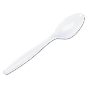 Plastic Cutlery, Heavyweight Teaspoons, White, 1000/Carton by DIXIE FOOD SERVICE