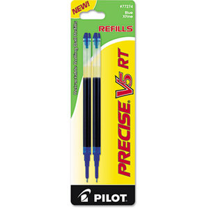 Refill for Precise V5 RT Rolling Ball, Extra Fine, Blue Ink, 2/Pack by PILOT CORP. OF AMERICA