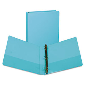 Fashion View Binder, Round Ring, 11 x 8-1/2, 1" Capacity, Turquoise, 2/Pack by SAMSILL CORPORATION