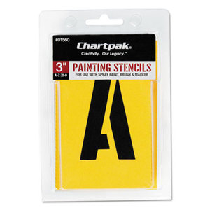Painting Stencil Set, A-Z Set/0-9, Manila, 35/Set by CHARTPAK/PICKETT