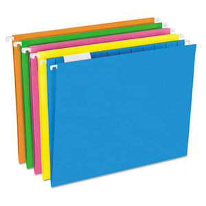 Cardinal Brands, Inc 81672 Reinforced Hanging Folders, 1/5 Tab, Letter, Glow Assorted, 25/Box by ESSELTE PENDAFLEX CORP.