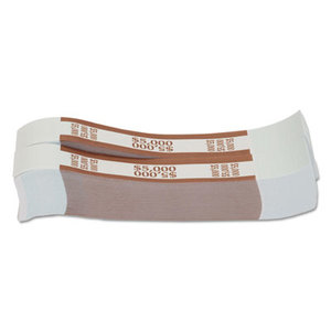 Currency Straps, Brown, $5,000 in $50 Bills, 1000 Bands/Pack by MMF INDUSTRIES