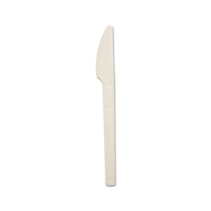 Compostable CPLAWare Knive, 6" Length, White, 50/Pack by SAVANNAH SUPPLIES INC.