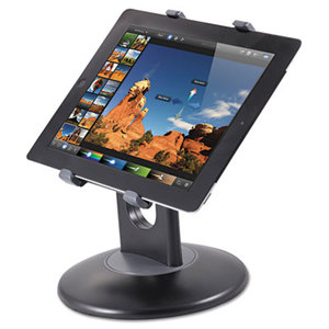 Stand for 7" to 10" Tablets, Swivel Base, Plastic, Black by KANTEK INC.