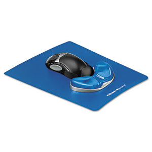 Fellowes, Inc 9180601 Gel Gliding Palm Support w/Mouse Pad, Blue by FELLOWES MFG. CO.