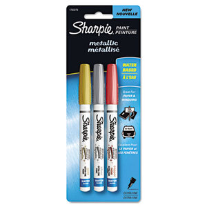 Sanford, L.P. 1783278 Water-Based Metallic Paint Markers, Assorted, 3/Pk by SANFORD