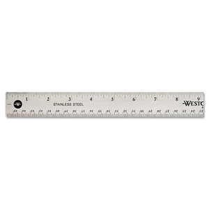 ACME UNITED CORPORATION 10417 Stainless Steel Office Ruler With Non Slip Cork Base, 18" by ACME UNITED CORPORATION