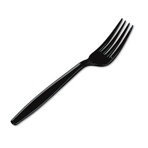 Plastic Cutlery, Heavyweight Forks, Black, 1000/Carton by DIXIE FOOD SERVICE