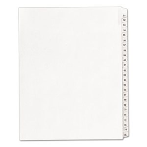 Avery 01703 Allstate-Style Legal Side Tab Dividers, 25-Tab, 51-75, Letter, White, 25/Set by AVERY-DENNISON