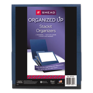 SMEAD MANUFACTURING COMPANY 87002 Stackit Three-Pocket Organizer, Letter Size, Dark Blue, 2/Pack by SMEAD MANUFACTURING CO.