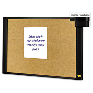 Sticky Cork Board, 36x24, Graphite Frame by 3M/COMMERCIAL TAPE DIV.
