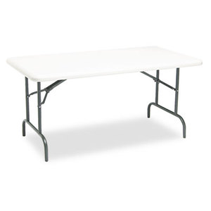 IndestrucTables Too 1200 Series Resin Folding Table, 60w x 30d x 29h, Platinum by ICEBERG ENTERPRISES