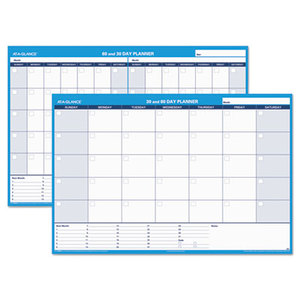 AT-A-GLANCE PM333-28 30/60-Day Undated Horizontal Erasable Wall Planner, 48 x 32, White/Blue, by AT-A-GLANCE