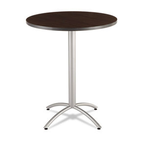 ICEBERG ENTERPRISES, LLC 65664 CafWorks Table, 36 dia x 42h, Walnut/Silver by ICEBERG ENTERPRISES