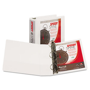 SAMSILL CORPORATION 19187C Speedy Spine Heavy-Duty D-Ring View Binder, 11 x 8 1/2, 3" Cap, White by SAMSILL CORPORATION