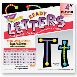 TREND ENTERPRISES, INC. T79755MP Ready Letters Alpha-Beads Letter Combo Pack, Black,Multiple Colors, 4"h, 216/Set by TREND ENTERPRISES, INC.