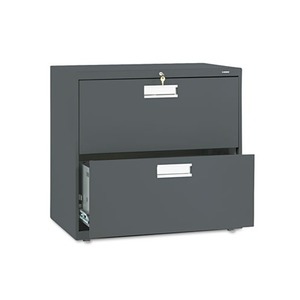 600 Series Two-Drawer Lateral File, 30w x 19-1/4d, Charcoal by HON COMPANY
