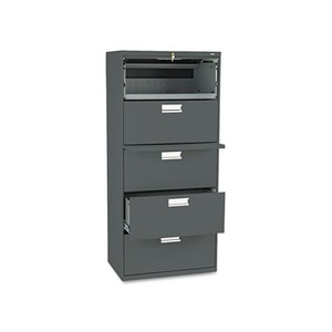 600 Series Five-Drawer Lateral File, 30w x 19-1/4d, Charcoal by HON COMPANY