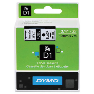 DYMO 45803 D1 Standard Tape Cartridge for Dymo Label Makers, 3/4in x 23ft, Black on White by DYMO
