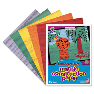 PACON CORPORATION 48200 Art Street Marble Construction Paper, 76 lbs., 9 x 12, Assorted, 50 Sheets/Pack by PACON CORPORATION