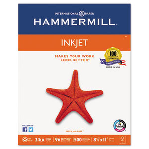 Inkjet Paper, 96 Brightness, 24lb, 8 1/2 x 11, White, 500 Sheets/Ream by HAMMERMILL/HP EVERYDAY PAPERS