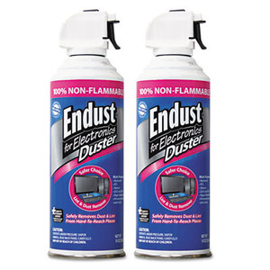 Compressed Gas Duster, 2 10oz Cans/Pack by ENDUST
