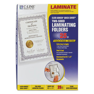 Quick Cover Laminating Pockets, 12 mil, 9 1/8" x 11 1/2", 25/Pack by C-LINE PRODUCTS, INC