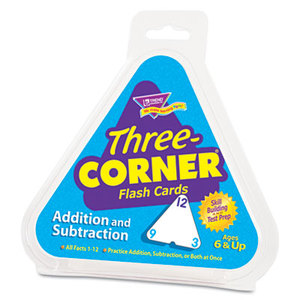Addition/Subtraction Three-Corner Flash Cards, 6 & Up, 48/Set by TREND ENTERPRISES, INC.