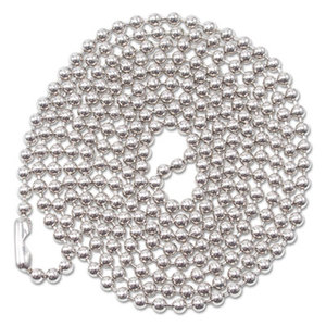 ID Badge Holder Chain, Ball Chain Style, 36" Long, Nickel Plated, 100/Box by ADVANTUS CORPORATION