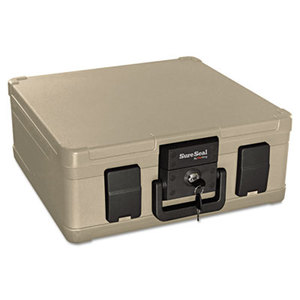 Fire and Waterproof Chest, 0.27 ft3, 15-9/10w x 12-2/5d x 6-1/2h, Taupe by FIRE KING INTERNATIONAL