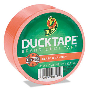 Colored Duct Tape, 1.88" x 15yds, 3" Core, Neon Orange by SHURTECH