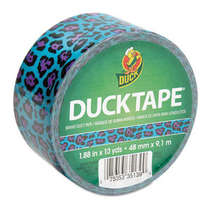 Colored Duct Tape, 1.88" x 10 yds, 3" Core, Blue Leopard by SHURTECH