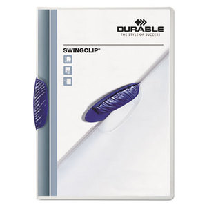 Durable Office Products Corp. 2263-07 Swingclip Polypropylene Report Cover, Letter Size, Clear/Dark Blue Clip, 25/Box by DURABLE OFFICE PRODUCTS CORP.