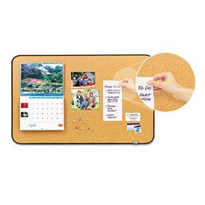 3M 558-BB Sticky Cork Self-Stick Bulletin Board, 36 x 22, Natural, Black Frame by 3M/COMMERCIAL TAPE DIV.