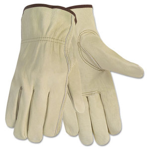 MCR Safety 3215M Economy Leather Driver Gloves, Medium, Cream, Pair by MCR SAFETY