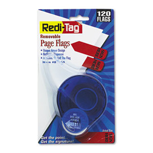 Redi-Tag Corporation 81054 Arrow Message Page Flags in Dispenser, "Sign Here", Red, 120/Dispenser by REDI-TAG CORPORATION