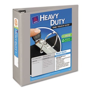 Avery 79403 Heavy-Duty View Binder w/Locking 1-Touch EZD Rings, 3" Cap, Gray by AVERY-DENNISON