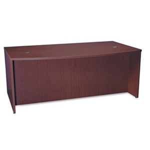 BASYX BL2111NN BL Laminate Series Bow Front Desk Shell, 72w x 42w x 29h, Mahogany by BASYX