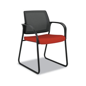 HON COMPANY HISB6.F.E.M.CU42.T Ignition Series Mesh Back Guest Chair with Sled Base,Poppy Fabric Upholstery by HON COMPANY