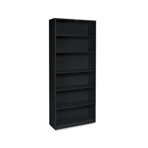 HON COMPANY S82ABCP Metal Bookcase, Six-Shelf, 34-1/2w x 12-5/8d x 81-1/8h, Black by HON COMPANY