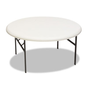 ICEBERG ENTERPRISES, LLC 65263 IndestrucTables Too 1200 Series Resin Folding Table, 60 dia x 29h, Platinum by ICEBERG ENTERPRISES