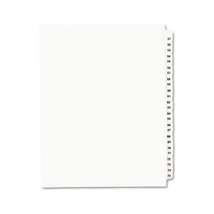 Avery 01332 Avery-Style Legal Side Tab Divider, Title: 51-75, Letter, White, 1 Set by AVERY-DENNISON