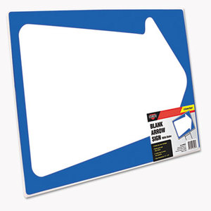 Stake Sign, Blank White with Printed Blue Arrow, 15 x 19 by CONSOLIDATED STAMP